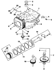 Crankcase - Engine Kohler Model No. Cv14t-1412 Diagram and Parts List for 30175 39000001 - 39999999 Toro Lawn Tractor Accessories