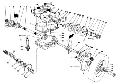 Gear Case Assembly Diagram and Parts List for 20720 1000001 - 1999999 Toro Lawn Mower