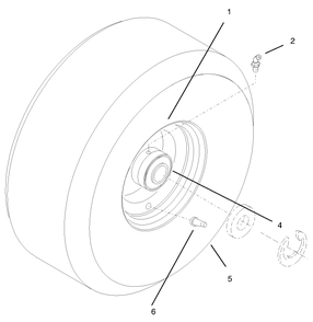 Wheel And Tire Asm Diagram and Parts List for 30182 890001 - 899999 Toro Lawn Tractor Accessories