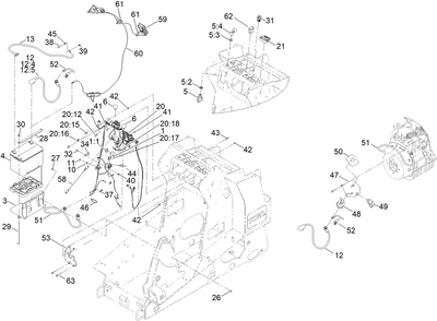 Electrical Assembly Diagram and Parts List for 22327G 409550000 - 409989999 Toro Lawn Tractor Accessories