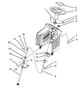 Steering Assembly Diagram and Parts List for 71180 3900001 - 3999999 Toro Lawn Tractor