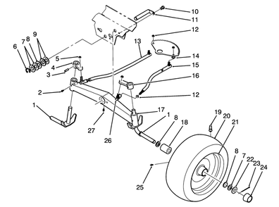 Front Axle Assembly Diagram and Parts List for 72040 3900001 - 3999999 Toro Lawn Tractor