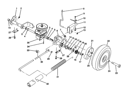 Part Location Diagram of 71-8250 Toro Gearbox Assembly