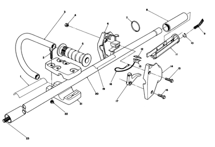 Handle Assembly Diagram and Parts List for 51644 5000001 - 5999999 Toro Trimmer