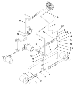 Hydraulic Motor Assembly Diagram and Parts List for 22303 990001 - 999999 Toro Lawn Tractor Accessories