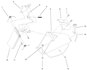 Rear Bagging Discharge Chute Assembly Diagram and Parts List for 20029 9900001 - 9999999 Toro Lawn Mower