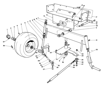 Front Axle Assembly Diagram and Parts List for 30754 7000001 - 7999999 Toro Lawn Tractor
