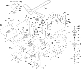 Deck Assembly Diagram and Parts List for 77292TE 413000000 - 414529977 Toro Lawn Tractor