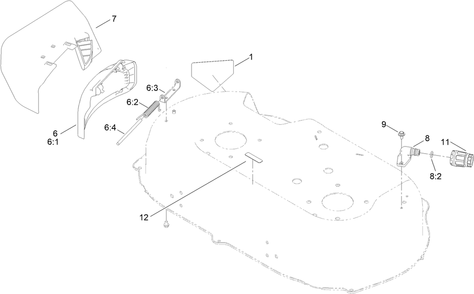 Side Discharge Chute Assembly Diagram and Parts List for 21491 400000000 - 999999999 Toro Lawn Mower