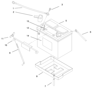 Battery Assembly Diagram and Parts List for 73422 7900001 - 7999999 Toro Lawn Tractor