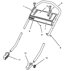 Handle Assembly Diagram and Parts List for 26631B 4900001 - 4999999 Toro Lawn Mower