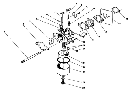 Carburetor Assembly (Model No. 47pg6) Diagram and Parts List for 22035C 7000001 - 7999999 Toro Lawn Mower