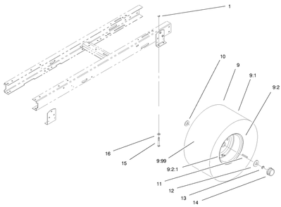5 Speed Transaxle Assembly Diagram and Parts List for 71221 9900001 - 9999999 Toro Lawn Tractor