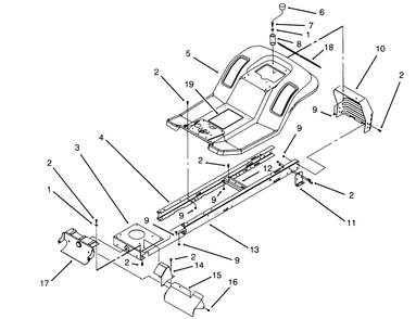 Frame Assembly Diagram and Parts List for 71202 5900001 - 5999999 Toro Lawn Tractor