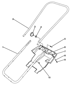 Handle Assembly Diagram and Parts List for 38175 1000001 - 1999999 Toro Snow Blower