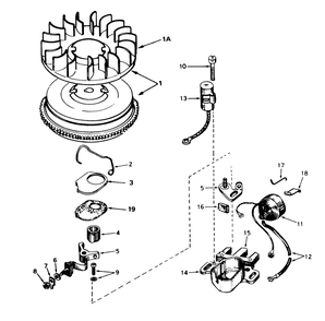 Magneto No. 610694a (5 And 7 H.P. Snowthrower Model Nos. 38040 And 38050) Diagram and Parts List for 38040 2000001 - 2999999 Toro Snow Blower