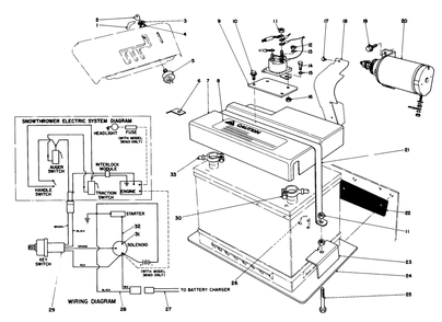 12 Volt Starting Motor Kit 37-4640 (Optional) Diagram and Parts List for 38160 2000001 - 2999999 Toro Snow Blower