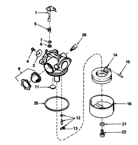 Carburetor No. 632098 Diagram and Parts List for 20780C 5000001 - 5999999 Toro Lawn Mower