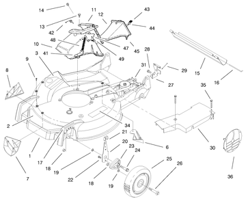 Housing Assembly Diagram and Parts List for 20481 7900001 - 7999999 Toro Lawn Mower