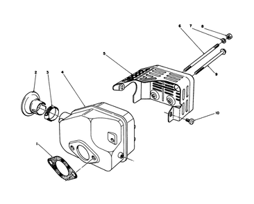 Muffler Assembly Diagram and Parts List for 59257 5000001 - 5999999 Toro Engine