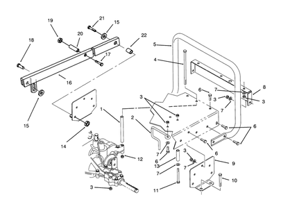Stand Bar Assembly Diagram and Parts List for 70080 5900001 - 5999999 Toro Lawn Tractor