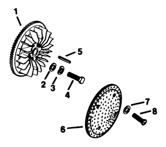 Flywheel-Engine Kohler Model No. Kt17qs Type No. 24324 Diagram and Parts List for 30754 60402 - 69999 Toro Lawn Tractor