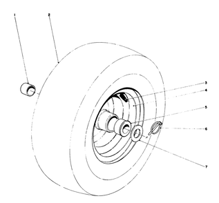 Wheel Assembly Diagram and Parts List for 38160 0000001 - 0999999 Toro Snow Blower