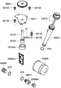 Lubrication Equipment Assembly Diagram and Parts List for 74569 (290000001-290000206)(2009) Toro Lawn Mower