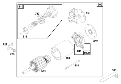 Engine Briggs & Stratton Model 28n777-0174-01 Diagram and Parts List for 71219 7900001 - 7999999 Toro Lawn Tractor