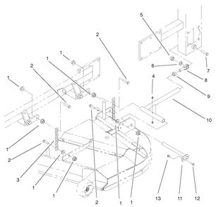 Frame And Deck Assembly Diagram and Parts List for 74213 (210000001-210999999)(2001) Toro Lawn Mower