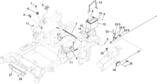 Electrical Assembly Diagram and Parts List for 74010HD 417200000 - 418028709 Toro Lawn Tractor