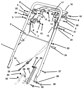 Handle Assembly Diagram and Parts List for 22037BC 5900001 - 5999999 Toro Lawn Mower