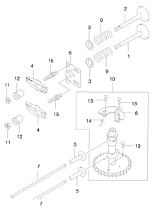 Valve/Camshaft Diagram and Parts List for 22170 9900001 - 9999999 Toro Lawn Mower