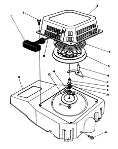 Recoil Assembly Diagram and Parts List for 20627C 6000001 - 6999999 Toro Lawn Mower
