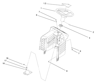 Steering Assembly Diagram and Parts List for 71189 7900001 - 7999999 Toro Lawn Tractor