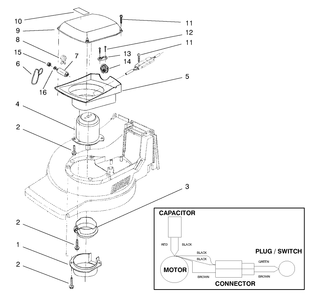 Motor Assembly Diagram and Parts List for 21050B 6900001 - 6999999 Toro Lawn Mower