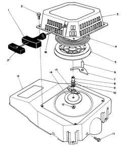 Recoil Assembly (Model No. Vml0-7) Diagram and Parts List for 20921B 1000001 - 1999999 Toro Lawn Mower