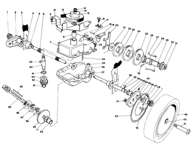 Gear Case Assembly Diagram and Parts List for 20674 3000001 - 3999999 Toro Lawn Mower