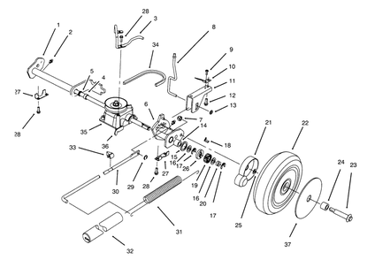 S. P. Rear Axle Assembly Diagram and Parts List for 20820BC 5900001 - 5999999 Toro Lawn Mower