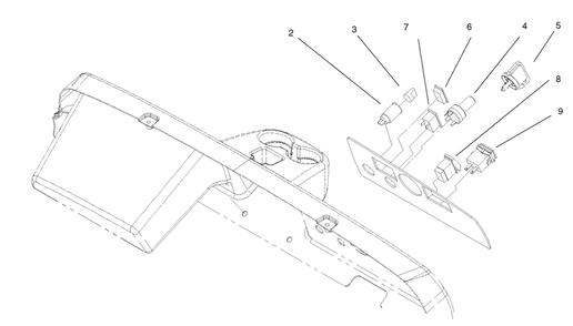Part Location Diagram of 99-7429 Toro SWITCH-KEY