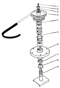 Drive Spindle No. 54-7781 Diagram and Parts List for 30138 890001 - 899999 Toro Lawn Mower