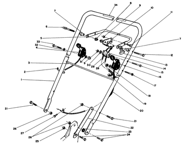 Handle & Traction Control Assembly Diagram and Parts List for 20611 9000001 - 9999999 Toro Lawn Mower