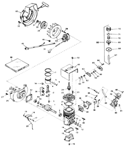 Engine Assembly Engine, Tecumseh Model No. Ah 520 Type 1574b Diagram and Parts List for 31506 7000001 - 7999999 Toro Snow Blower