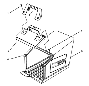 Grass Bag Assembly Diagram and Parts List for 20912B 39000001 - 39999999 Toro Lawn Mower