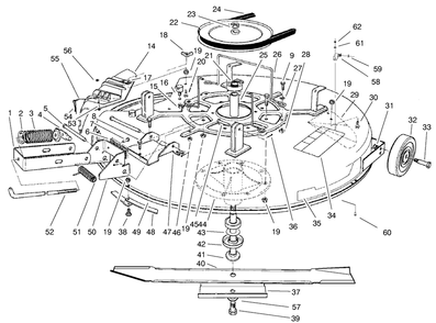 Mower Assembly-Recycler Diagram and Parts List for 70171 9900001 - 9999999 Toro Lawn Tractor
