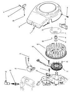 Blower Housing And Ignition Assembly Diagram and Parts List for 72041 3900001 - 3999999 Toro Lawn Tractor