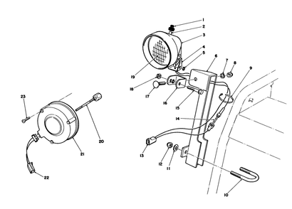 Light Assembly Diagram and Parts List for 38574 0000001 - 0999999 Toro Snow Blower