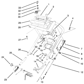 Handle Assembly Diagram and Parts List for 20928BC 49000001 - 49999999 Toro Lawn Mower