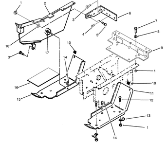 Belt Guard And Footrest Assembly Diagram and Parts List for 73520 5900001 - 5900177 Toro Lawn Tractor