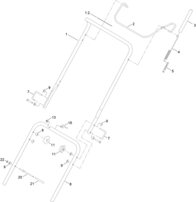 Handle Assembly Diagram and Parts List for 38756 413986045 - 415999999 Toro Snow Blower